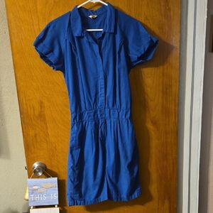 Vintage Royal Blue Button-Up Romper Size 14: 14A